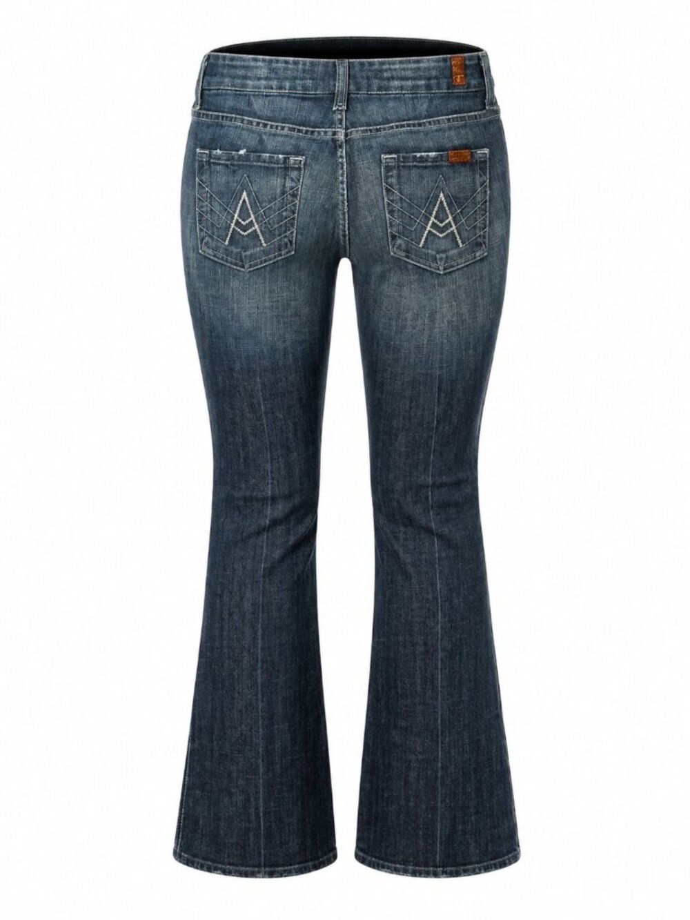7 For All Mankind Women's A Pocket Jeans Blue Bootcut Low Rise Retro Y2K Size 24